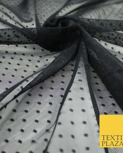5 COLOURS - 3mm Dobby Pin Spot Polka Dot Mesh Net Tulle Dress Fabric 59" Wide