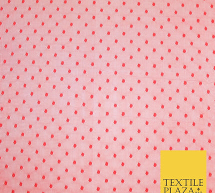 5 COLOURS - 3mm Dobby Pin Spot Polka Dot Mesh Net Tulle Dress Fabric 59" Wide