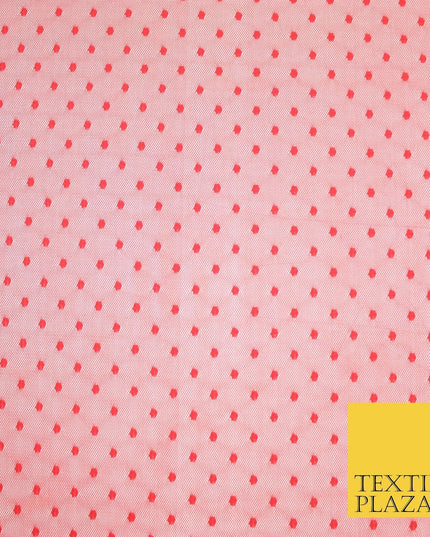 5 COLOURS - 3mm Dobby Pin Spot Polka Dot Mesh Net Tulle Dress Fabric 59" Wide