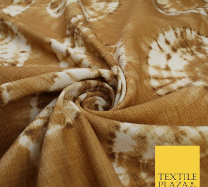2 COLOURS - Tie Dye Light Beam Linen Look Jacquard Printed Cotton Blend Fabric