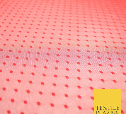 5 COLOURS - 3mm Dobby Pin Spot Polka Dot Mesh Net Tulle Dress Fabric 59" Wide