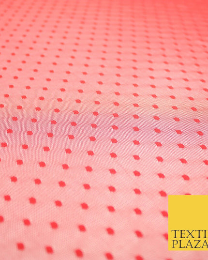 5 COLOURS - 3mm Dobby Pin Spot Polka Dot Mesh Net Tulle Dress Fabric 59" Wide