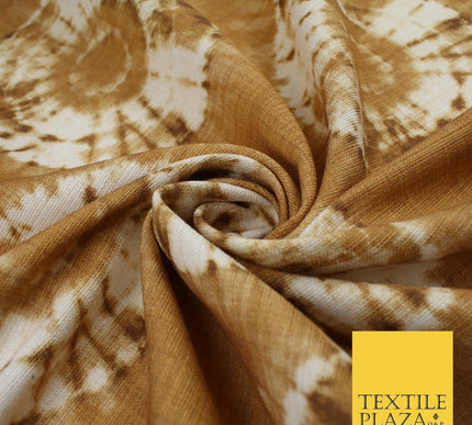 2 COLOURS - Tie Dye Light Beam Linen Look Jacquard Printed Cotton Blend Fabric