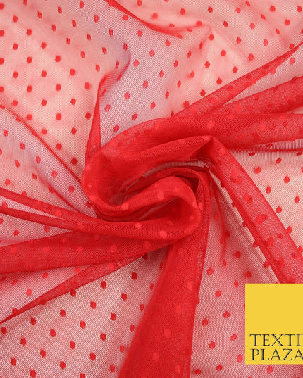 5 COLOURS - 3mm Dobby Pin Spot Polka Dot Mesh Net Tulle Dress Fabric 59" Wide