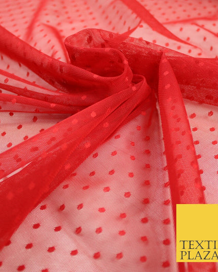 5 COLOURS - 3mm Dobby Pin Spot Polka Dot Mesh Net Tulle Dress Fabric 59" Wide