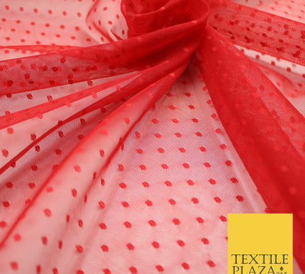 5 COLOURS - 3mm Dobby Pin Spot Polka Dot Mesh Net Tulle Dress Fabric 59" Wide