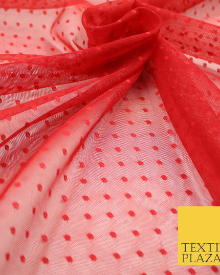 5 COLOURS - 3mm Dobby Pin Spot Polka Dot Mesh Net Tulle Dress Fabric 59" Wide