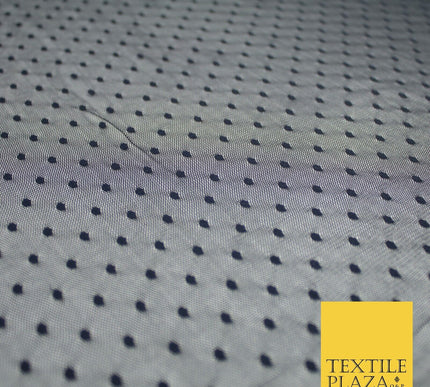 5 COLOURS - 3mm Dobby Pin Spot Polka Dot Mesh Net Tulle Dress Fabric 59" Wide
