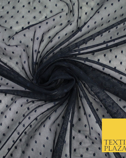 5 COLOURS - 3mm Dobby Pin Spot Polka Dot Mesh Net Tulle Dress Fabric 59" Wide