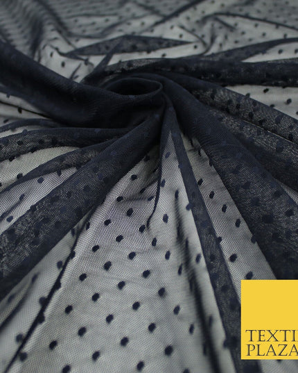 5 COLOURS - 3mm Dobby Pin Spot Polka Dot Mesh Net Tulle Dress Fabric 59" Wide