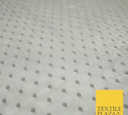 5 COLOURS - 3mm Dobby Pin Spot Polka Dot Mesh Net Tulle Dress Fabric 59" Wide