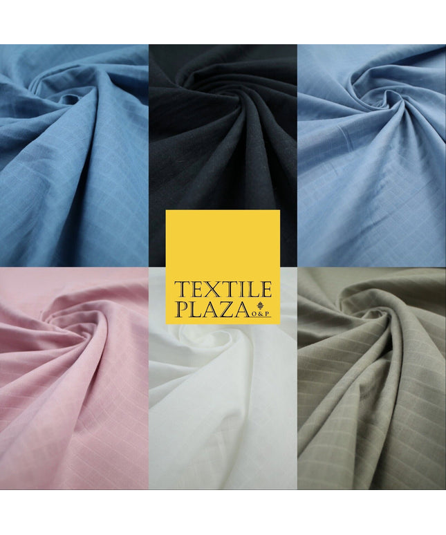 6 COLOURS - Checked Jacquard Flat Double Gauze Woven 100% Cotton Fabric