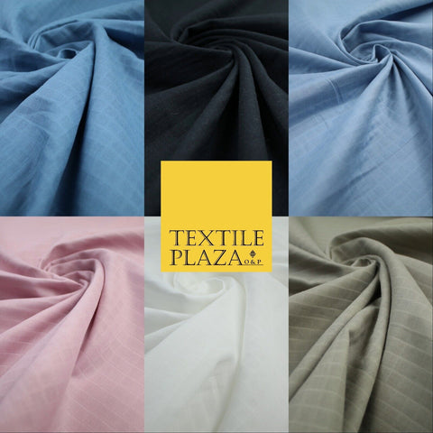 6 COLOURS - Checked Jacquard Flat Double Gauze Woven 100% Cotton Fabric
