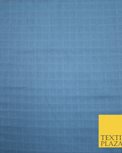 6 COLOURS - Checked Jacquard Flat Double Gauze Woven 100% Cotton Fabric