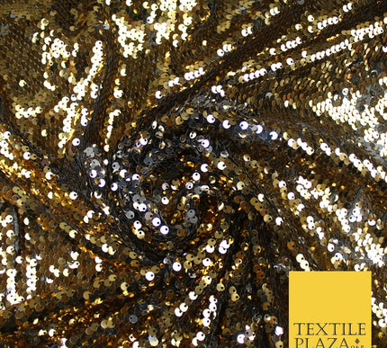 GOLD SILVER BLACK Reversible MERMAID FLIP SEQUIN Fabric 2 Colour Changing Net