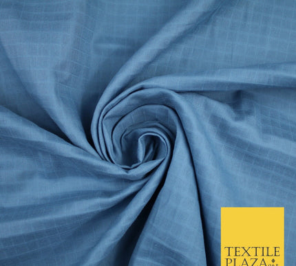 6 COLOURS - Checked Jacquard Flat Double Gauze Woven 100% Cotton Fabric