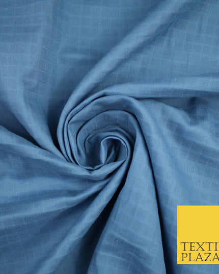 6 COLOURS - Checked Jacquard Flat Double Gauze Woven 100% Cotton Fabric