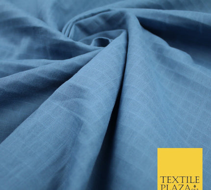 6 COLOURS - Checked Jacquard Flat Double Gauze Woven 100% Cotton Fabric