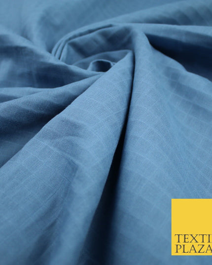 6 COLOURS - Checked Jacquard Flat Double Gauze Woven 100% Cotton Fabric