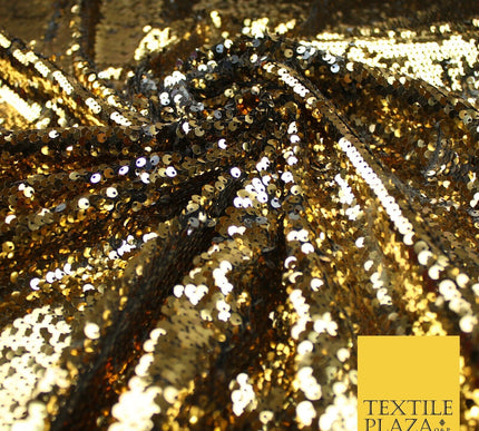 GOLD SILVER BLACK Reversible MERMAID FLIP SEQUIN Fabric 2 Colour Changing Net