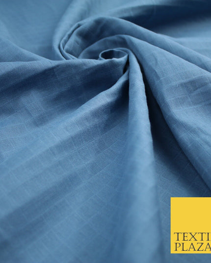 6 COLOURS - Checked Jacquard Flat Double Gauze Woven 100% Cotton Fabric