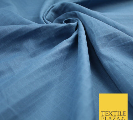 6 COLOURS - Checked Jacquard Flat Double Gauze Woven 100% Cotton Fabric
