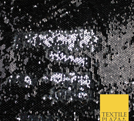 GOLD SILVER BLACK Reversible MERMAID FLIP SEQUIN Fabric 2 Colour Changing Net