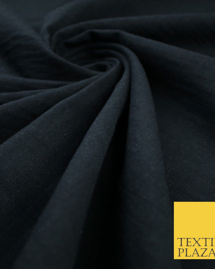 6 COLOURS - Checked Jacquard Flat Double Gauze Woven 100% Cotton Fabric