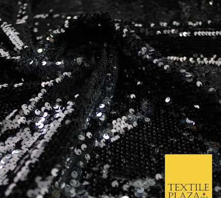 GOLD SILVER BLACK Reversible MERMAID FLIP SEQUIN Fabric 2 Colour Changing Net