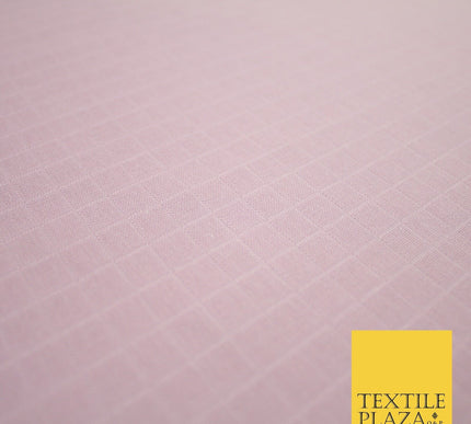 6 COLOURS - Checked Jacquard Flat Double Gauze Woven 100% Cotton Fabric