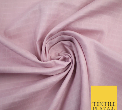 6 COLOURS - Checked Jacquard Flat Double Gauze Woven 100% Cotton Fabric