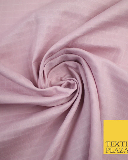 6 COLOURS - Checked Jacquard Flat Double Gauze Woven 100% Cotton Fabric