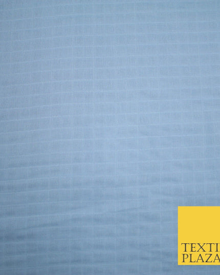 6 COLOURS - Checked Jacquard Flat Double Gauze Woven 100% Cotton Fabric
