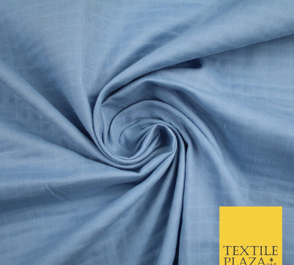 6 COLOURS - Checked Jacquard Flat Double Gauze Woven 100% Cotton Fabric