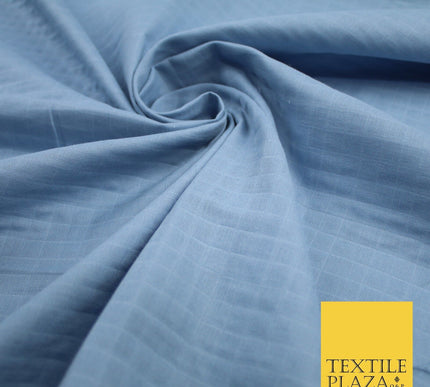 6 COLOURS - Checked Jacquard Flat Double Gauze Woven 100% Cotton Fabric