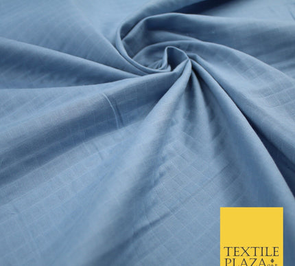 6 COLOURS - Checked Jacquard Flat Double Gauze Woven 100% Cotton Fabric
