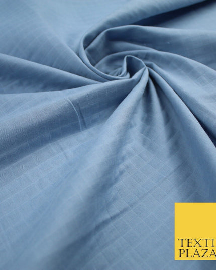 6 COLOURS - Checked Jacquard Flat Double Gauze Woven 100% Cotton Fabric