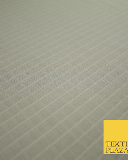 6 COLOURS - Checked Jacquard Flat Double Gauze Woven 100% Cotton Fabric