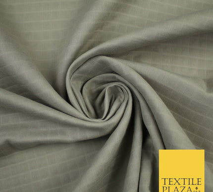 6 COLOURS - Checked Jacquard Flat Double Gauze Woven 100% Cotton Fabric