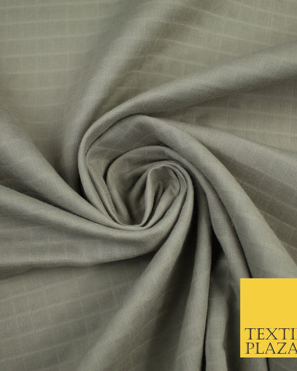 6 COLOURS - Checked Jacquard Flat Double Gauze Woven 100% Cotton Fabric