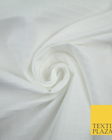 6 COLOURS - Checked Jacquard Flat Double Gauze Woven 100% Cotton Fabric