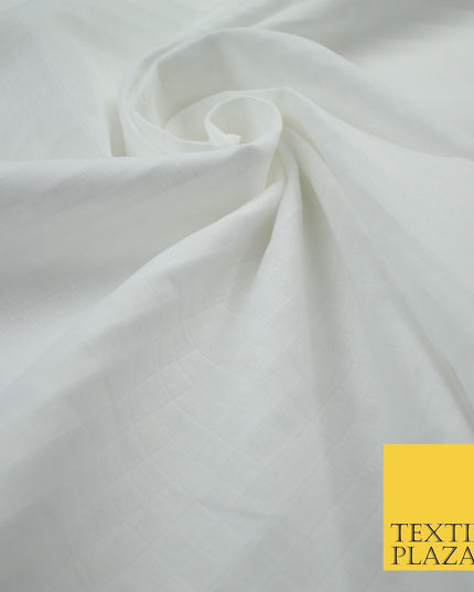 6 COLOURS - Checked Jacquard Flat Double Gauze Woven 100% Cotton Fabric