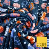 Navy EARTH SPACE PLANETS STARS Super Soft Printed Cuddle Fleece Bed Blanket 9067