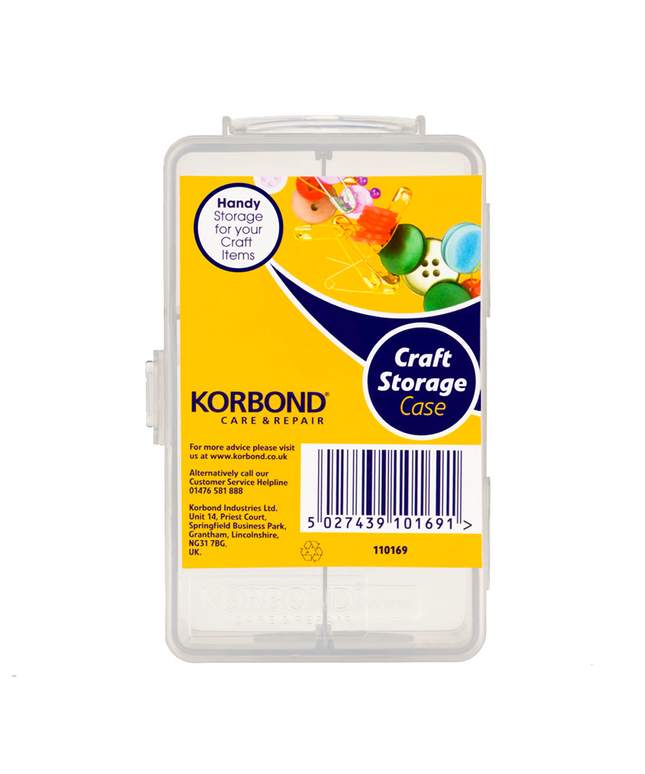 KORBOND Craft Storage Box Case Buttons Fasteners Safety Pins 110169