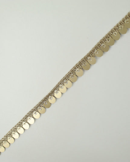 Gold Glitter Double Matte Sequin Ribbon Trimming Border Gota Sewing Trim X702