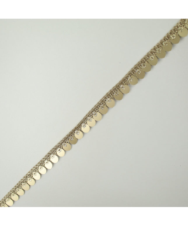 Gold Glitter Double Matte Sequin Ribbon Trimming Border Gota Sewing Trim X702