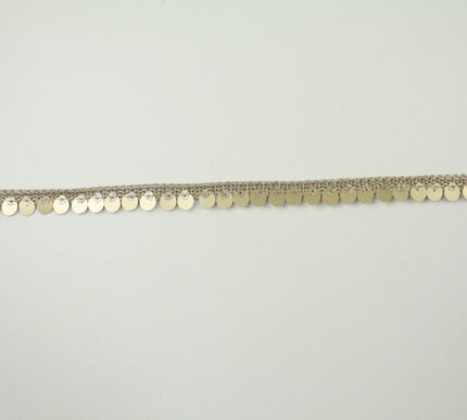 Gold Glitter Double Matte Sequin Ribbon Trimming Border Gota Sewing Trim X702