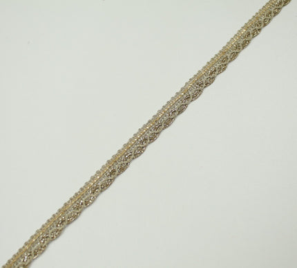 Slim Classic Gold Woven Braided Glitter Matte Trim Border Lace - 1cm Wide X708