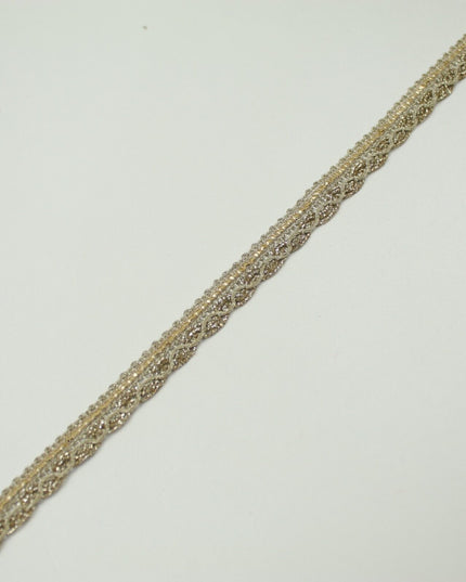 Slim Classic Gold Woven Braided Glitter Matte Trim Border Lace - 1cm Wide X708