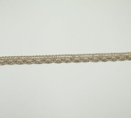 Slim Classic Gold Woven Braided Glitter Matte Trim Border Lace - 1cm Wide X708
